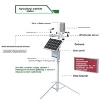 Estación Meteorológica Solar IoT 7 en 1, Sistema de Monitoreo Agrícola en Tiempo Real 4G |   Sensor de Velocidad del Viento, Lluvia, Temperatura y Humedad para Agricultura