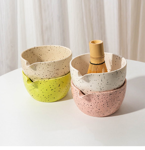 Juego de Tazas de Matcha de Cerámica Moteada de Lujo GL con Batidor de Bambú, Juego de Té Matcha Resistente al Calor, Decoración para el Hogar, Rituales Diarios de Té - Product Image 5