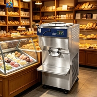 Máquina Comercial Italiana de 30L de Acero Inoxidable para Hacer Helado Vertical, Congelador de Hielo de Agua y Frutas, con Control de Sobrecarga Ajustable