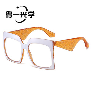 Square Eyeglasses <b>Frames</b> Blue <b>Pink</b> Glitter Full-<b>Frame</b> Anti-blue Light Unisex - Product Image 3