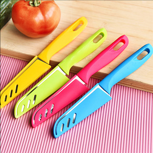 Decoración Creativa para el Hogar, Minimalista, Cuchillo para Frutas de Color Caramelo al por Mayor, Cuchillo Portátil de Tres Orificios, Esencial para el Día a Día - Product Image 5