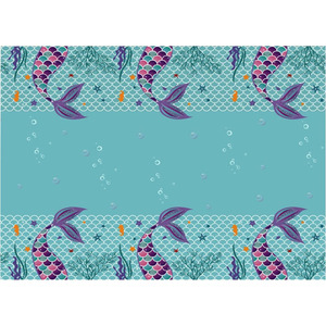 10 PCS Mermaid Theme Birthday Party Supplies Party Paper PlateBanner Birthday Party Decorations Set - Product Image 6