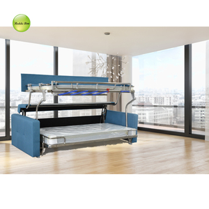 Modern Design Multi-Functionele Stof Opvouwbare Metalen Frame Stapelbed Slaapbank Met Matras Voor Gebruik In De Woonkamer - Product Image 5