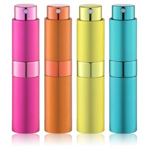 8ml/15ml/10ml/20ml Refillable Purple Tester Perfume Pump Sprayer Aluminum Glass Premium <b>Bottle</b> Case Black Packaging 100pcs - Product Image 1
