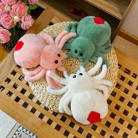 Boneka Laba-laba Ekor Merah Mainan Halloween Boneka Kain Lucu Alternatif Kecil Simulasi Isi Kapas PP
