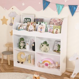 Bibliothèque moderne en bois, armoire <span class=keywords><strong>de</strong></span> rangement <span class=keywords><strong>pour</strong></span> jouets, étagère organisateur <span class=keywords><strong>de</strong></span> livres et <span class=keywords><strong>de</strong></span> jouets <span class=keywords><strong>pour</strong></span> enfants et adolescents <span class=keywords><strong>pour</strong></span> la chambre à coucher, l'école et la <span class=keywords><strong>cuisine</strong></span> - Product Image 1
