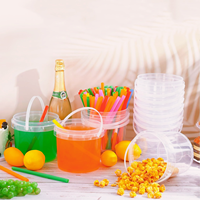 Seau à fruits de 32oz 1000ml avec couvercle, poignée et paille
