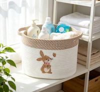 Panier de rangement pliable en corde de coton fait main pour bébé, pour couches, couvertures, jouets, décoration de chambre d'enfant