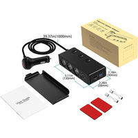 Adaptateur allume-cigare TR30 pour voiture, trois prises, quatre ports USB, interrupteurs indépendants, charge rapide QC 30, 120W haute puissance