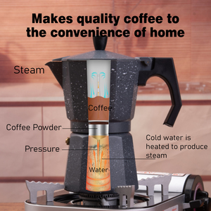 <span class=keywords><strong>Caffettiera</strong></span> Moka in Alluminio Grigio per Espresso con <span class=keywords><strong>Valvola</strong></span> di Sicurezza per Cucina Domestica e Fornello a Gas - Product Image 4