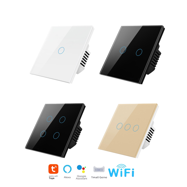 1/2/3 Gang 1-Way Automatic Reset WiFi Zigbee Smart Life App Control Europe Wifi Remote Wall Switches and Sockets