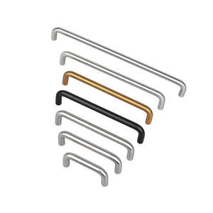 Poignées de porte double courbure en alliage d'aluminium massif pour armoires, tiroirs et planches à découper de cuisine, couleur argent, vente en gros - Product Image 6
