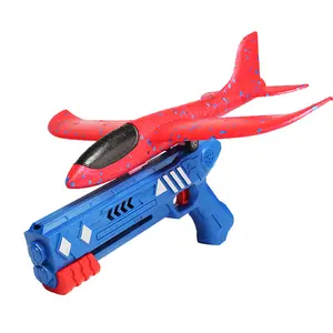 2023 new Outdoor Play Kids aliante Flight Flying Foam Airplane Shoot Gun Pistol Toys bambini catapulta Plane gun Launcher Toy