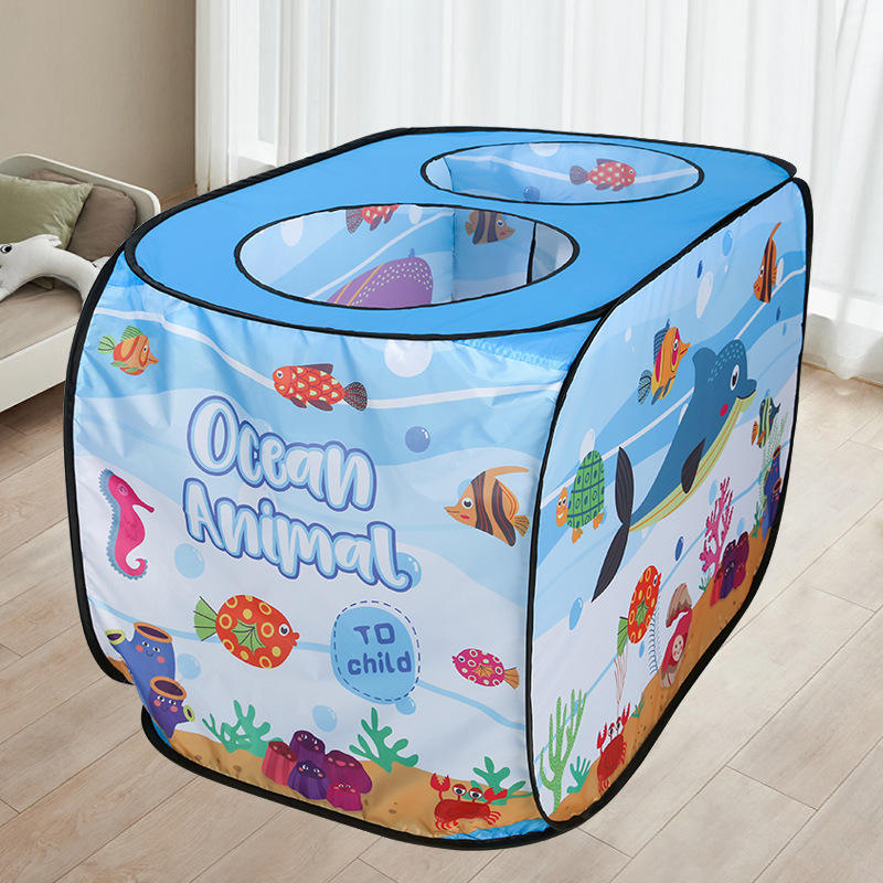 Tente-océan voiture-bleu