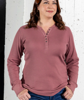 Camiseta de Mujer al por Mayor, Transpirable, de Secado Rápido, Manga Larga, Corte Regular, Cuello Henley en V, Casual, Holgada, con Botones, 60% Algodón, 40% [Material Restante]