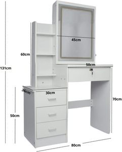 Meuble sous-vasque blanc bon marché <span class=keywords><strong>avec</strong></span> lumière <span class=keywords><strong>LED</strong></span> <span class=keywords><strong>miroir</strong></span> de maquillage tiroirs <span class=keywords><strong>coiffeuse</strong></span> bois stockage moderne Table sous-vasque maquillage - Product Image 3