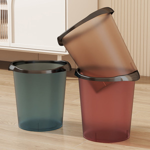 Nordic Transparent Trash Can Cylindrical Indoor Open Waste <b>Bin</b> For Kitchen Living Room Bedroom - Product Image 1