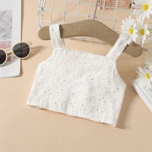 Yoliyolei New Children's Clothing, 2023 Small and Medium-Sized Girls' Empty Lace Sling Ruffle Skirt 2-Piece <strong>Suit</strong> Girls Outfits/ - Product Image 3