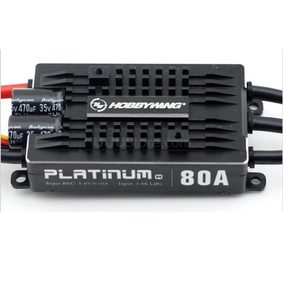 HobbyWing Platinum V4 80A ESC 3S-6S BEC 5-8V 10A for 450L-500 Class Heli RC Drone Aircraft Helicopter