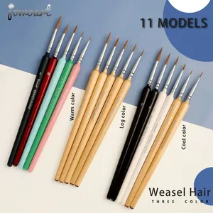 11 Modelos <span class=keywords><strong>de</strong></span> Pinceles <span class=keywords><strong>de</strong></span> Gancho con Mango <span class=keywords><strong>de</strong></span> Abedul para Acuarela, Óleo, Dibujo, <span class=keywords><strong>Pelo</strong></span> <span class=keywords><strong>de</strong></span> Comadreja Extra Fino y Suave, Pincel Pintado a Mano para Gouache y Pintura Acrílica - Product Image 1