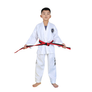 Uniforme de Taekwondo Itf para niños, ropa blanca unisex duradera para entrenamiento y competición de artes marciales - Product Image 1