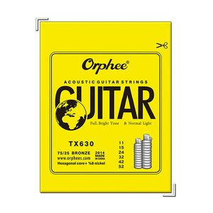 TX620/630/640 <span class=keywords><strong>Guitare</strong></span> acoustique Cordes Âme Hexagonale + 8% Nickel + 75/25 Bronze phosphoreux Blessure 1st-6th Cordes - Product Image 1