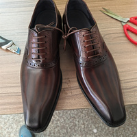 Chaussures richelieu en cuir Oxford pour hommes fabriqués à la main-Design élégant à lacets pour les affaires formelles et les tenues de soirée