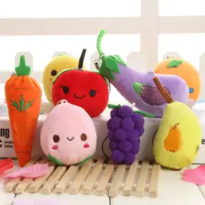 Simulação Mini Banana Macia Apple Brinquedos Frutas E Legumes Brinquedo De Pelúcia Chaveiro Atacado