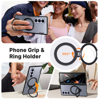 Funda Magnética de Lujo para Teléfono, con Acabado Mate Suave al Tacto, TPU + PC, Antigolpes, con Soporte de 360 Grados, para Samsung Galaxy Z Fold 8 Ultra Z FOLD 7