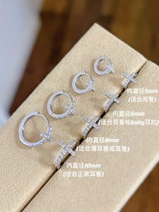 Boucles d'oreilles créoles Xinfly Au750 en or véritable 18 carats avec diamants naturels, design croix, bijoux fins, boucle bébé, vente chaude - Product Image 5