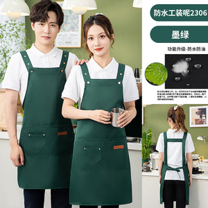 Adjustable Waterproof Apron One Size Polyester Restaurant Bar Uniform With Custom Logo Printing - Product Image 3