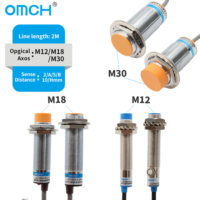 OMCH Metal Inductive Proximity Sensor Switch LJC-12/18/30 Series 6-36VDC NPN PNP NO NC Sn 2mm-20mm