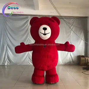 red soft inflatable giant bear mascot costume