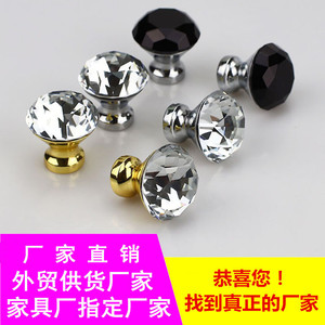 Crystal <b>Drawer</b> <b>Knob</b> Zinc Alloy Round Blue Faceted European Style Cabinet Handle - Product Image 5