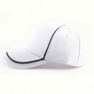 High Quality 100% Cotton Baseball Cap 3M Reflective Piping Trimming Custom Golf Hats OEM Logo Custom Baseball Hat - Product Image 2