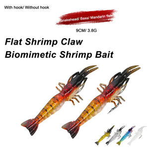 Gj20 9,5 cm/3,4 g Appât artificiel souple biomimétique en PVC, super attrayant, à griffes plates, leurre de pêche avec hameçon, paillettes reflétant la lumière - Product Image 2