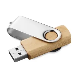 Clé USB rotative en bois, merchandising personnalisé - Product Image 1