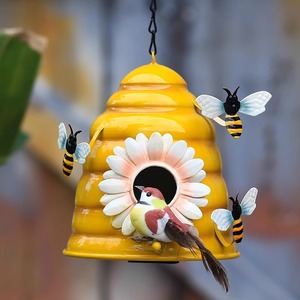 สินค้ามาใหม่รูปปั้นนกในบ้านทำจากไม้เนื้อแข็งแขวนผนังของประดับสวนสำหรับระเบียงบ้านรังที่เป็นมิตรต่อสิ่งแวดล้อม - Product Image 4