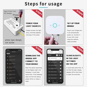 Gledopto ZigBee 30ควบคุมแสง2.4G RF รีโมทควบคุมไฟ LED Pro พร้อมการควบคุมด้วยเสียงเข้ากันได้กับ <span class=keywords><strong>Echo</strong></span> <span class=keywords><strong>Plus</strong></span> และ Studio - Product Image 6
