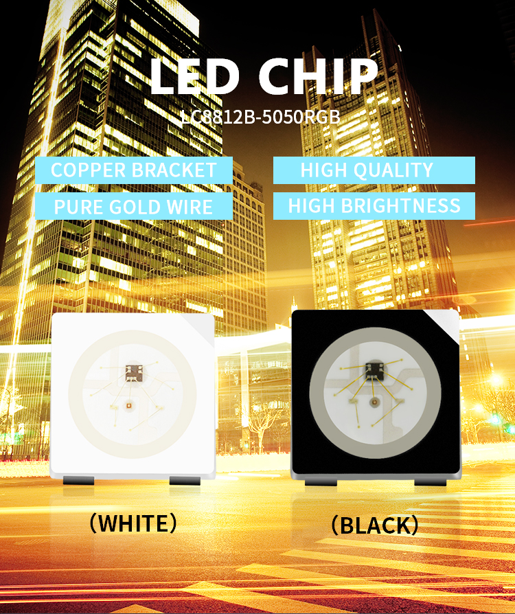 Addressable Individual IC built-in smd 5050 RGB 4PIN sk6812/WS2812/lc8812b compatible RGB LED Chip