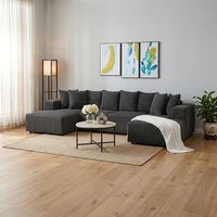 Ensemble de canapés en tissu en forme de U pour appartement, hôtel, villa