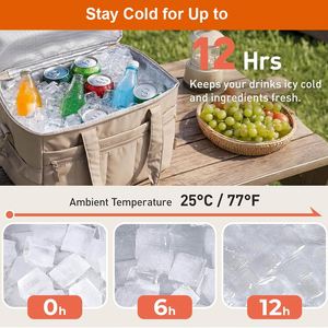 Adjustable Shoulder <b>Cooler</b> Bag Puffer Quilted Lightweight Insulated Bag for Travel Commuting Hiking Outdoor - Product Image 4