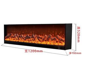 <span class=keywords><strong>Cheminée</strong></span> Électrique Murale Linéaire LED Moderne Encastrable, Chauffage à Flamme avec Contrôle Manuel Anglais pour Usage Intérieur Domestique - Product Image 3