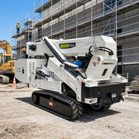 Mini-grue sur chenilles de quatre tonnes, type araignée, avec flèche télescopique pour les opérations de levage dans les espaces étroits et les sous-sols sur site
