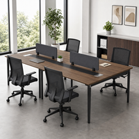 Poste de travail de bureau en panneau de particules mélaminé de 240 cm, cloison de séparation multi-personnes, style moderne et minimaliste, pour vente en gros