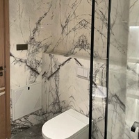 Grande dalle de marbre calcite lilas polie, panneau rétroéclairé, revêtement mural moderne, imperméable, décoration intérieure de luxe pour salle de bain et hôtel