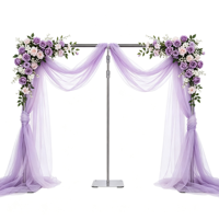 Arche de fleurs réglable en alliage d'aluminium pour mur floral de mariage, avec rideau en mousseline extensible, de l'usine source RHD