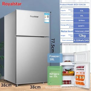 Rongshida 42L Small Dormitory Rental Room Refrigerated Mini Double Door <b>Refrigerator</b> Auto-Defrost Energy Efficiency Level I - Product Image 3