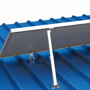 Système de montage solaire en aluminium à usage commercial et domestique en gros avec support de toit à base réglable pour structure de toiture solaire - Product Image 1