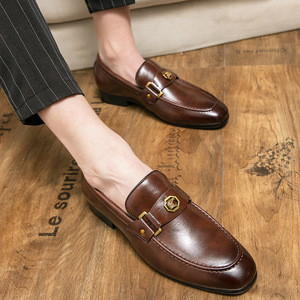 Qualité hommes chaussures habillées ombre mocassins en cuir verni luxe mode sans lacet chaussures de mariage hommes Style Oxford chaussures habillées - Product Image 4